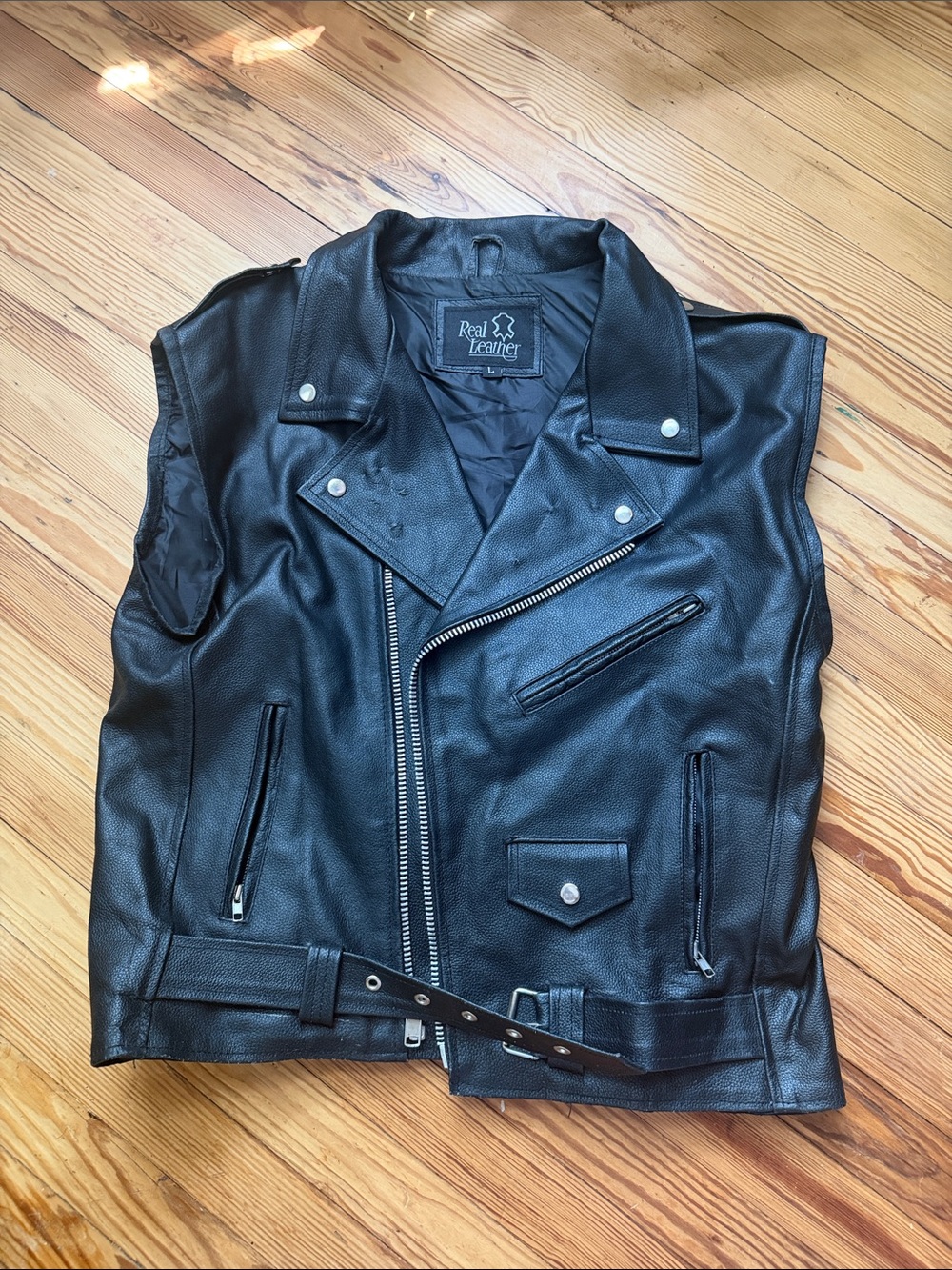 Men’s Black Biker Vest